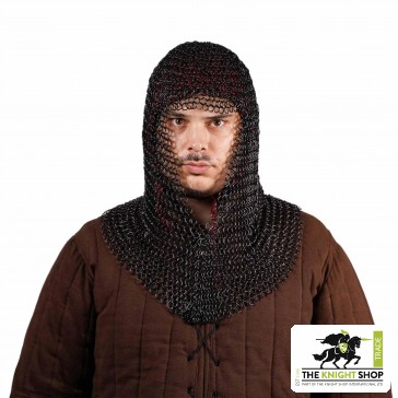 V-Shaped Chainmail Coif - Black