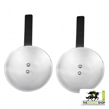 Steel Rondels with Leather Straps
