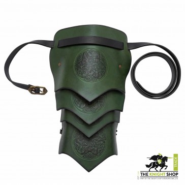 Celtic Horses Leather Pauldron - Green