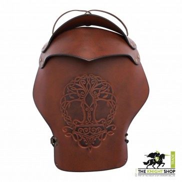 Tree of Life Leather Pauldron - Brown