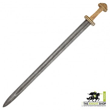 Peterson Type D Bronze Hilt Viking Sword - Damascus Steel