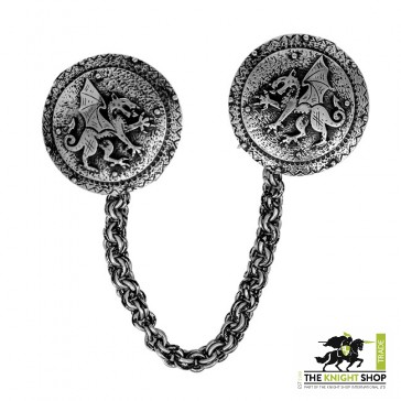 Order of the Dragon Cloak Clasp - Antique Silver 