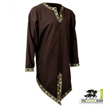 Medieval Tunic Full Sleeves Brown X Large