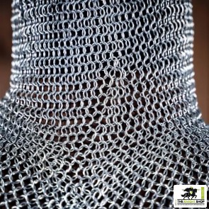 V-Shaped Chainmail Coif - Zinc