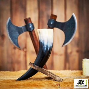 Wooden Drinking Horn Stand