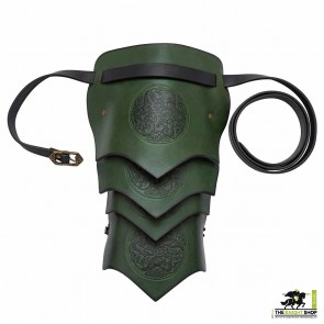 Celtic Horses Leather Pauldron - Green