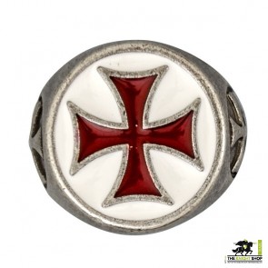White/RedTemplar Cross Ring 19mm