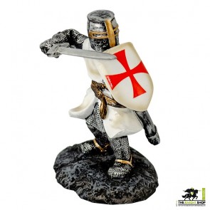 Case of 24 - Fighting Templar Knight with Sword Figurine - 9cm