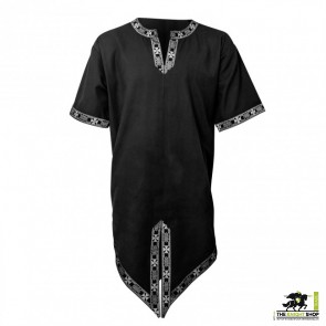 Medieval Tunic Half Sleeves Black X Large