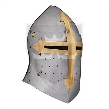 Sugar Loaf Helmet with Visor - Brass Cross