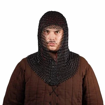V-Shaped Chainmail Coif - Black